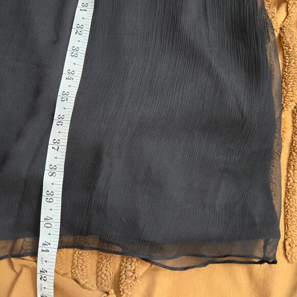 Amsale Womens Whimsigoth Romantic LBD Sheer Silk Babydoll Halter Midi Dress 10 - Picture 10 of 12